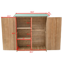 Load image into Gallery viewer, Gymax Garden Outdoor Wooden Storage Shed Cabinet Double Doors Fir Wood Lockers

