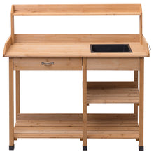 Load image into Gallery viewer, Gymax Outdoor Garden Potting Bench Lawn Patio Table Storage Shelf Work Station
