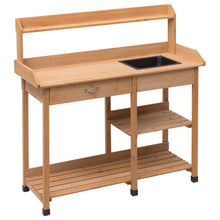 Load image into Gallery viewer, Gymax Outdoor Garden Potting Bench Lawn Patio Table Storage Shelf Work Station
