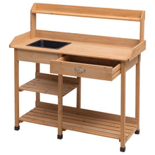 Load image into Gallery viewer, Gymax Outdoor Garden Potting Bench Lawn Patio Table Storage Shelf Work Station

