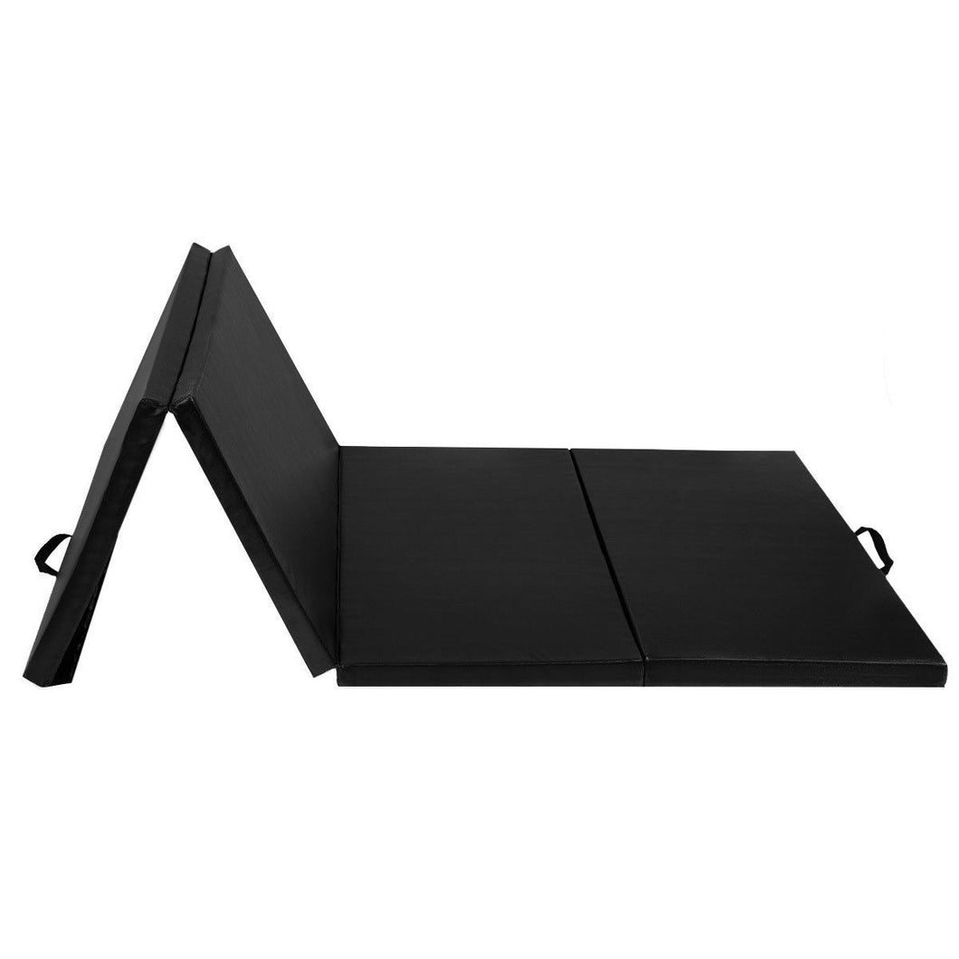 Gymax Black 4'x10'x2'' Folding Panel Gym Fitness Exercise Gymnastics Mat