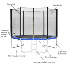 Load image into Gallery viewer, Gymax 10 FT Trampoline Combo Bounce Jump Safety Enclosure Net With Spring Pad Ladder
