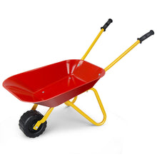 Load image into Gallery viewer, Gymax Kids Metal Wheelbarrow Children&#39;s Size Ourdoor Garden Backyard Play Toy Red
