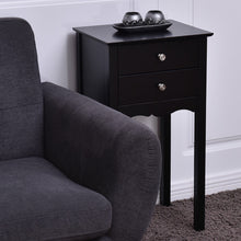 Load image into Gallery viewer, Gymax 2 PCS Side Table End Accent Table Night Stand W/ 2 Drawers Black
