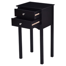 Load image into Gallery viewer, Gymax 2 PCS Side Table End Accent Table Night Stand W/ 2 Drawers Black
