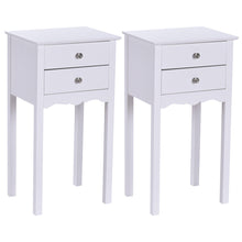 Load image into Gallery viewer, Gymax 2 PCS Side Table End Accent Table Night Stand W/ 2 Drawers White
