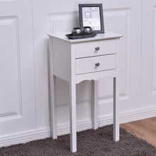 Load image into Gallery viewer, Gymax 2 PCS Side Table End Accent Table Night Stand W/ 2 Drawers White
