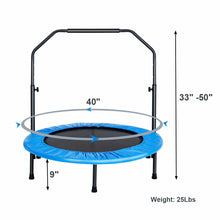 Load image into Gallery viewer, Gymax Mini Rebounder Trampoline With Adjustable Hand Rail Bouncing Workout Exercise
