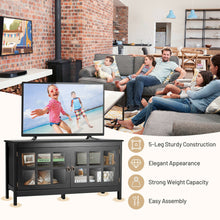 Load image into Gallery viewer, Gymax 50&#39;&#39; TV Stand Modern Wood Storage Console Entertainment Center w/ 2 Doors Black
