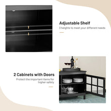 Load image into Gallery viewer, Gymax 50&#39;&#39; TV Stand Modern Wood Storage Console Entertainment Center w/ 2 Doors Black
