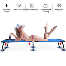 Load image into Gallery viewer, Gymax Folding Camping Bed Outdoor Military Cot Sleeping Blue
