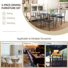 Load image into Gallery viewer, Gymax 5 PC Dining Set Glass Top Table and 4 Chairs Kitchen Room Furniture
