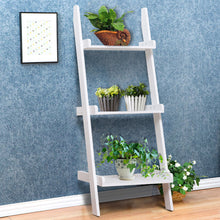 Load image into Gallery viewer, Gymax 3 Tier Book Shelf Leaning Wall Ladder Storage Rack Display Furniture White
