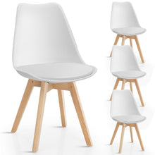 Load image into Gallery viewer, Gymax Set of 4 Mid Century Dining Chairs Modern DSW Armless Side Chair Wood Legs White
