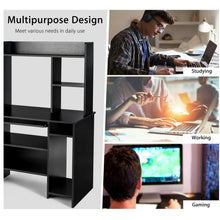 Load image into Gallery viewer, Gymax Computer Desk PC Laptop Study Table Bookcase Workstation Shelves&amp;Keyboard Tray
