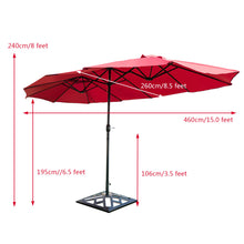 Load image into Gallery viewer, Gymax Outdoor Patio Umbrella 15&#39; Market Umbrella Double-Sided with Crank
