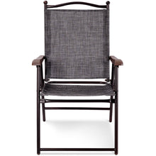 Load image into Gallery viewer, Gymax Set of 2 Folding Patio Furniture Sling Back Chairs Outdoors Gray
