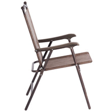 Load image into Gallery viewer, Gymax Set of 2 Folding Patio Furniture Sling Back Chairs Outdoors brown
