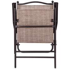 Load image into Gallery viewer, Gymax Set of 2 Folding Patio Furniture Sling Back Chairs Outdoors brown
