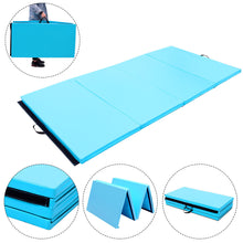 Load image into Gallery viewer, Gymax 4&#39;x8&#39;x2&#39;&#39; Gymnastics Mat Thick Folding Panel Aerobics Exercise Gym Fitness Blue

