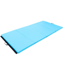 Load image into Gallery viewer, Gymax 4&#39;x8&#39;x2&#39;&#39; Gymnastics Mat Thick Folding Panel Aerobics Exercise Gym Fitness Blue
