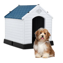 Load image into Gallery viewer, Gymax Plastic Dog House Pet Puppy Shelter Waterproof Indoor/Outdoor Ventilate Blue
