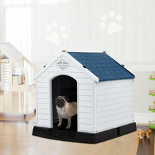 Load image into Gallery viewer, Gymax Plastic Dog House Pet Puppy Shelter Waterproof Indoor/Outdoor Ventilate Blue
