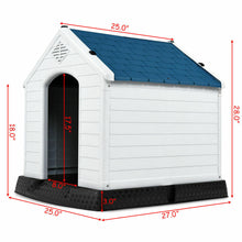 Load image into Gallery viewer, Gymax Plastic Dog House Pet Puppy Shelter Waterproof Indoor/Outdoor Ventilate Blue
