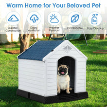 Load image into Gallery viewer, Gymax Plastic Dog House Pet Puppy Shelter Waterproof Indoor/Outdoor Ventilate Blue
