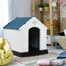 Load image into Gallery viewer, Gymax Plastic Dog House Pet Puppy Shelter Waterproof Indoor/Outdoor Ventilate Blue
