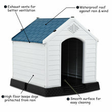 Load image into Gallery viewer, Gymax Plastic Dog House Pet Puppy Shelter Waterproof Indoor/Outdoor Ventilate Blue
