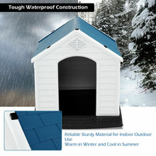 Load image into Gallery viewer, Gymax Plastic Dog House Pet Puppy Shelter Waterproof Indoor/Outdoor Ventilate Blue
