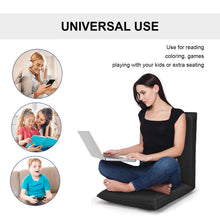 Load image into Gallery viewer, Gymax Adjustable 6-Position Floor Chair Folding Lazy Man Sofa Chair Multiangle Black
