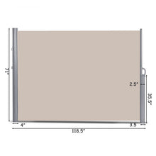 Load image into Gallery viewer, Gymax 118.5&#39;&#39; x 71&#39;&#39; Patio Retractable Folding Side Awning Screen Privacy Divider Beige
