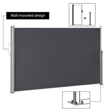 Load image into Gallery viewer, Gymax 118.5&#39;&#39;x 63&#39;&#39; H Patio Retractable Folding Side Awning Screen Privacy Divider
