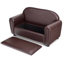 Load image into Gallery viewer, Gymax Kids Sofa Armrest Chair Lounge Couch Wood Construction Storage Box Living Room
