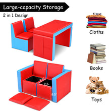 Load image into Gallery viewer, Gymax Multi-functional Kids Sofa Table Chair Set Couch Storage Box Furniture Bedroom
