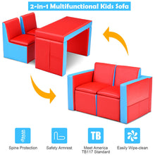 Load image into Gallery viewer, Gymax Multi-functional Kids Sofa Table Chair Set Couch Storage Box Furniture Bedroom
