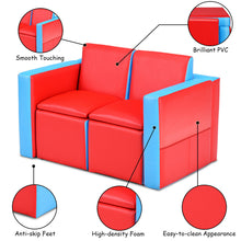 Load image into Gallery viewer, Gymax Multi-functional Kids Sofa Table Chair Set Couch Storage Box Furniture Bedroom
