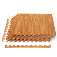 Load image into Gallery viewer, Gymax 12 Pieces EVA Foam Floor Interlocking Tile Mat w/ Natural Wood Grain
