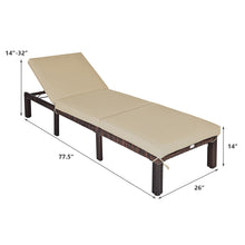 Load image into Gallery viewer, Gymax Patio Rattan Chaise Lounge Chair Recliner Outdoor w/ 6 Positions Cushion
