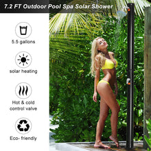 Load image into Gallery viewer, Gymax 7.2 FT Solar Heated Shower Spa Poolside Beach Hot/Cold Base 5.5 Gallon Outdoor
