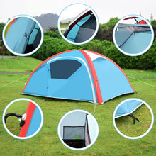 Load image into Gallery viewer, Gymax 3 Person Inflatable Family Tent Camping Waterproof Wind Resistant w/ Bag Pump

