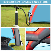 Load image into Gallery viewer, Gymax 3 Person Inflatable Family Tent Camping Waterproof Wind Resistant w/ Bag Pump
