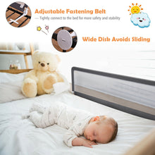 Load image into Gallery viewer, Gymax 59?¡¥?¡¥ Breathable Baby Children Toddlers Bed Rail Guard Safety Swing Down Gray
