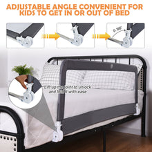 Load image into Gallery viewer, Gymax 59?¡¥?¡¥ Breathable Baby Children Toddlers Bed Rail Guard Safety Swing Down Gray
