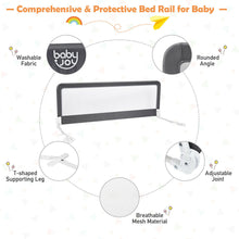 Load image into Gallery viewer, Gymax 59?¡¥?¡¥ Breathable Baby Children Toddlers Bed Rail Guard Safety Swing Down Gray
