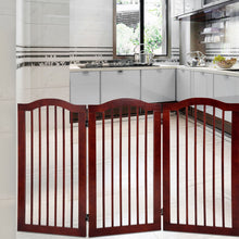 Load image into Gallery viewer, Gymax 36&#39;&#39; 3 Panel Folding Freestanding Wood Pet Dog Safety Gate Z Shape Fence Doorway
