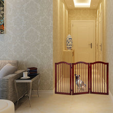 Load image into Gallery viewer, Gymax 36&#39;&#39; 3 Panel Folding Freestanding Wood Pet Dog Safety Gate Z Shape Fence Doorway

