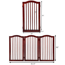 Load image into Gallery viewer, Gymax 36&#39;&#39; 3 Panel Folding Freestanding Wood Pet Dog Safety Gate Z Shape Fence Doorway
